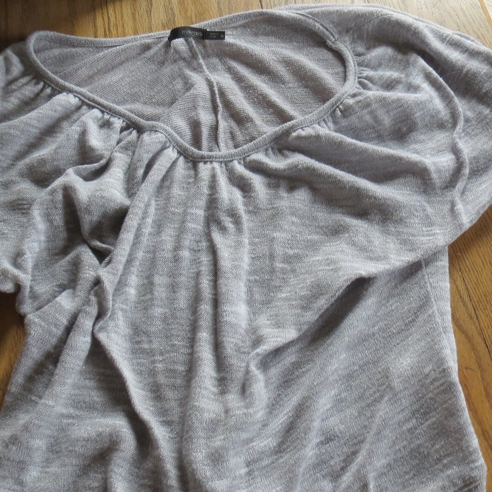 Silver glitter off the shoulder shirt